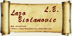 Lazo Biolanović vizit kartica